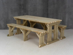 Arbor Garden Solutions Picnic Bench And Table Set, Aspen Wooden Patio Furniture (8Ft, Natural Finish) - thumbnail 4