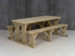 Arbor Garden Solutions Picnic Bench And Table Set, Aspen Wooden Patio Furniture (8Ft, Natural Finish) - thumbnail 5
