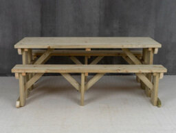 Arbor Garden Solutions Picnic Bench And Table Set, Aspen Wooden Patio Furniture (8Ft, Natural Finish) - thumbnail 3