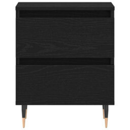Berkfield Modern Bedside Cabinets 2 Pcs Black Oak 40X35X50 Cm Engineered Wood - thumbnail 6