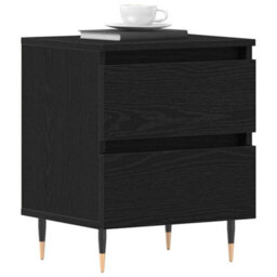 Berkfield Modern Bedside Cabinets 2 Pcs Black Oak 40X35X50 Cm Engineered Wood - thumbnail 3