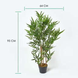 Homescapes Artificial Green Handcrafted Bamboo Tree Plant With Pot, 95 Cm (3 Ft) - thumbnail 4