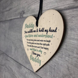 Red Ocean Love You Daddy's Girl Hanging Wooden Heart Fathers Day Gift For Him Daughter Son Birthday Present - thumbnail 7