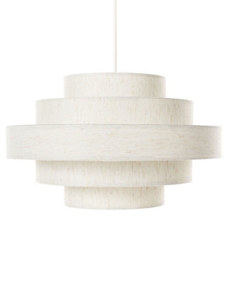 Wyld And Coco Modern Hanging Pendant Lamp White Linen Shade 40 X 40 X 80 Cm - Led Compatible - image 1