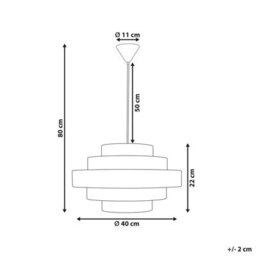 Wyld And Coco Modern Hanging Pendant Lamp White Linen Shade 40 X 40 X 80 Cm - Led Compatible - thumbnail 3