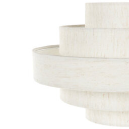 Wyld And Coco Modern Hanging Pendant Lamp White Linen Shade 40 X 40 X 80 Cm - Led Compatible - thumbnail 6