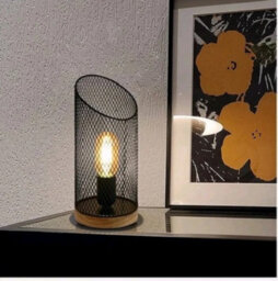Metal Modern Table Lamp With Wooden Base Decorative Bedside Desk Light - thumbnail 3