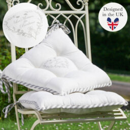 Dibor Set Of 2 Love Heart Print Outdoor Garden Chair Seat Pad Cushions (L)40Cm X (W)40Cm - thumbnail 1