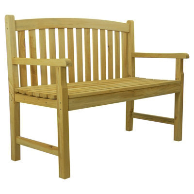 Woodside Outdoor Wooden 2 Seater Bench Garden Patio Furniture - image 1