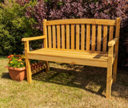 Woodside Outdoor Wooden 2 Seater Bench Garden Patio Furniture - thumbnail 4