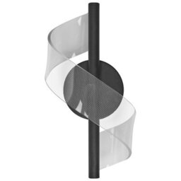 Beliani Spiral Wall Lamp Black Metal Led Light For Living Room, Bedroom And Hallway, W15 X D15 X H29Cm - thumbnail 2