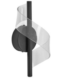 Beliani Spiral Wall Lamp Black Metal Led Light For Living Room, Bedroom And Hallway, W15 X D15 X H29Cm - thumbnail 3