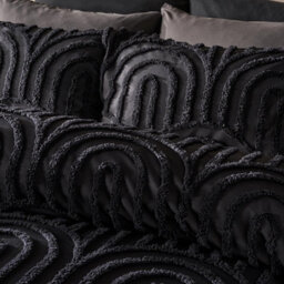 Ohs Tufted Arches Bedding Set Duvet Cover With Pillowcase, Black - King - thumbnail 3