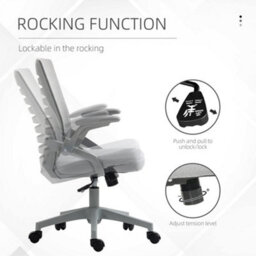 Vinsetto Mesh Office Chair Home Swivel Task Chair W/ Lumbar Support, Arm, Grey - thumbnail 7