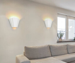 Harper Living Art Deco Up/down Wall Light, White Ceramic Finish, G9 Bulb Cap - thumbnail 2