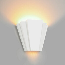 Harper Living Art Deco Up/down Wall Light, White Ceramic Finish, G9 Bulb Cap