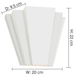 Harper Living Art Deco Up/down Wall Light, White Ceramic Finish, G9 Bulb Cap - thumbnail 5