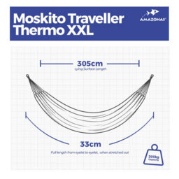 Amazonas Traveller Set Xxl Ultralight Camping Hammock With Mosquito Net, Tarp & Suspension Ropes - thumbnail 3