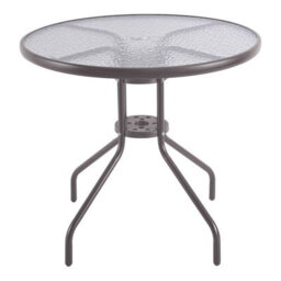 Urbn-Living Urbnliving 3 Piece Garden Bistro Set Round Glass Table & 2 Chairs Outdoor Patio Balcony Furniture - Brown - thumbnail 9
