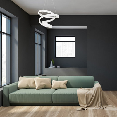 Milagro Andromeda White Led Pendant Lamp 45W High Quality Designer Light With A Stunning Flowing Design - image 1
