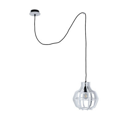 Luminosa Lighting Luminosa Bento Wire Frame Pendant Ceiling Light Black, White, 28Cm, 1X E27, 200Cm Wire