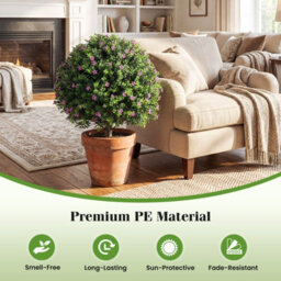 Gainoom Set Of 2 Boxwood Topiary Ball Trees With Ground Spikes 60 Cm Faux Flowering Shrubs - thumbnail 9