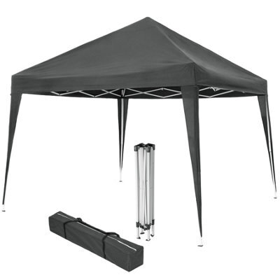 Tectake Gazebo Linosa - 3 X 3 M, Foldable, Water-Resistant, Uv Protection 300 X 300 X 255 Cm - Grey - image 1