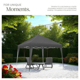 Tectake Gazebo Linosa - 3 X 3 M, Foldable, Water-Resistant, Uv Protection 300 X 300 X 255 Cm - Grey - thumbnail 8