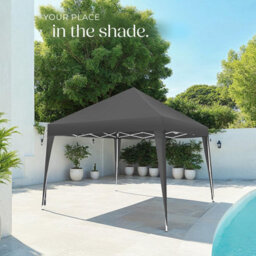 Tectake Gazebo Linosa - 3 X 3 M, Foldable, Water-Resistant, Uv Protection 300 X 300 X 255 Cm - Grey - thumbnail 9