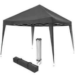 Tectake Gazebo Linosa - 3 X 3 M, Foldable, Water-Resistant, Uv Protection 300 X 300 X 255 Cm - Grey - thumbnail 1