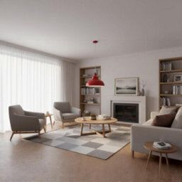 Dc Voltage Modern Ceiling Pendant Light - Red Metal Shade, 29Cm Wide, E27 Base, Adjustable Hanging Kit - thumbnail 5