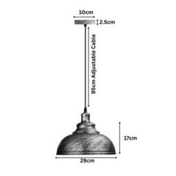 Dc Voltage Modern Ceiling Pendant Light - Red Metal Shade, 29Cm Wide, E27 Base, Adjustable Hanging Kit - thumbnail 6