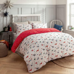 Smart Living Christmas Jumper Dog Puppies Reversible Duvet Cover And Pillowcase Set - thumbnail 1