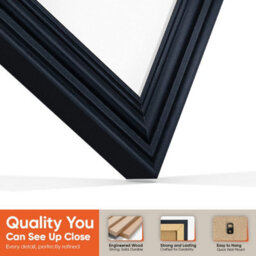 "AK Frames 25X17"" Black Swept Vinyl Record Frame With White Mount For 12 Inch Lp Cover & Disc - Overlapped Design" - thumbnail 3