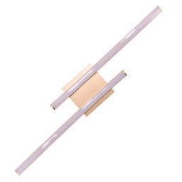 Happy Homewares Modern Double Wavy Strip Flush Led Powered Ceiling Light Fitting In Gold Sand - thumbnail 4