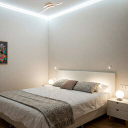 Happy Homewares Modern Double Wavy Strip Flush Led Powered Ceiling Light Fitting In Gold Sand - thumbnail 6