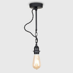 Valuelights Huber Pair Of Industrial Satin Black Wall Ceiling Light Fittings - thumbnail 2