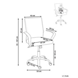 Beliani Scandinavian Office Chair Modra Pink - thumbnail 3