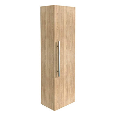 Rinse Bathrooms Designer 1200mm Wall Mounted Tall Unit Bathroom Storage Unit Tall Bathroom Storage Cabinet Light Oak - image 1