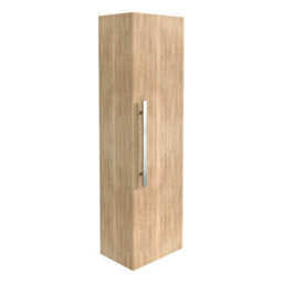 Rinse Bathrooms Designer 1200mm Wall Mounted Tall Unit Bathroom Storage Unit Tall Bathroom Storage Cabinet Light Oak