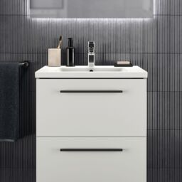 Ideal Standard I.life B Matt White Wood Effect Wall-Mounted Bathroom Vanity Unit (H) 630mm (W) 600mm - thumbnail 4