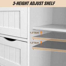 Bathroom Floor Storage Cabinet Adjustable Shelf 4 Drawers - thumbnail 3