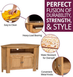 Hallowood Furniture Waverly Oak 2 Door Corner Tv Unit - thumbnail 2