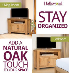 Hallowood Furniture Waverly Oak 2 Door Corner Tv Unit - thumbnail 6