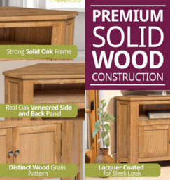 Hallowood Furniture Waverly Oak 2 Door Corner Tv Unit - thumbnail 4