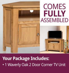 Hallowood Furniture Waverly Oak 2 Door Corner Tv Unit - thumbnail 7