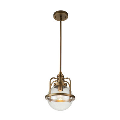 Luminosa Lighting Luminosa Kichler Triocent Globe Pendant Ceiling Light Natural Brass, Ip44