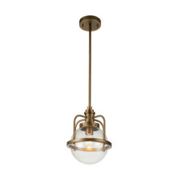 Luminosa Lighting Elstead Kichler Triocent Globe Pendant Ceiling Light Natural Brass, Ip44