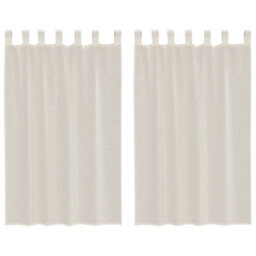 Berkfield Durable Voile Curtains With Tab Top 2 Pcs Cream - thumbnail 1