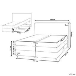 Beliani Divan Bed With Storage Fabric Minister 160 X 200 Cm (Eu King Size) Light Beige - thumbnail 3